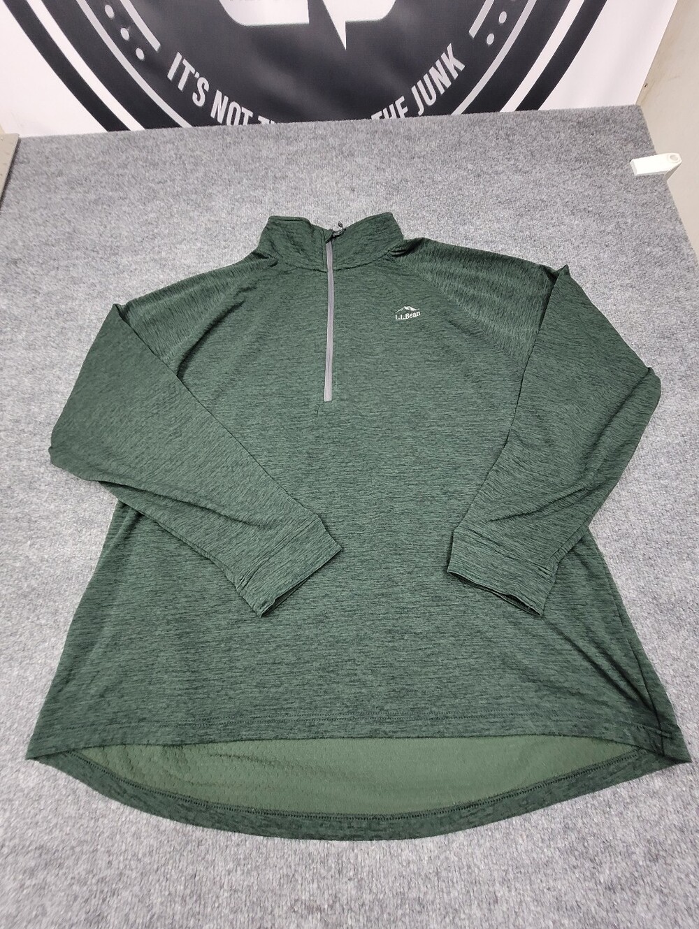 L.L. Bean Mens 1/4 Zip Long Sleeve Pullover Sweatshirt Green Size XL REG